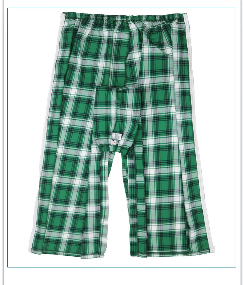 Herren-Pyjama-Anzug mit Reißverschluss, langes, vollständig geöffnetes Krankenhauskleid für einfaches Tragen, ältere Menschen, gelähmte Betten, Patienten, Gesundheitsfürsorge für Erwachsene – Detail 12