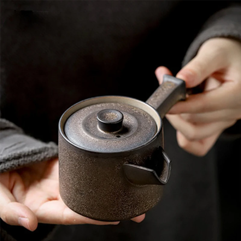 

Retro Ceramic Teapot Japanese Style Side-handle Pot Kung Fu Tea Set Making Teapot Hand-grabbing Pot Household Antique Single Pot