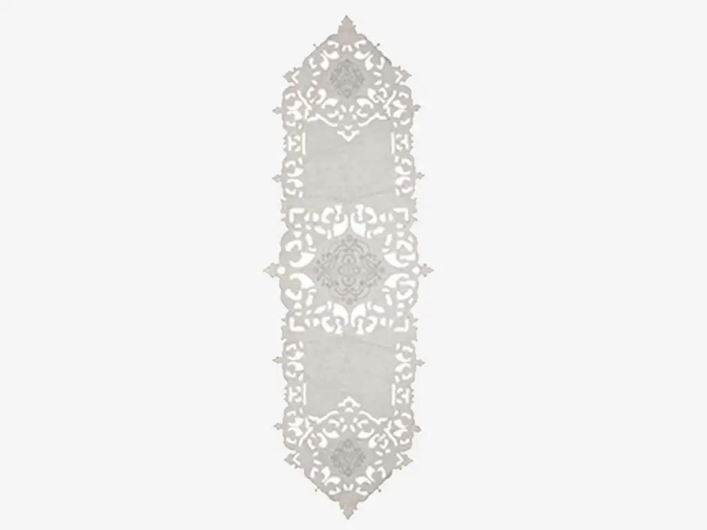 Cloveart velvet runner cream, laser cut velvet runnerorganze, laser cut velvet fabric