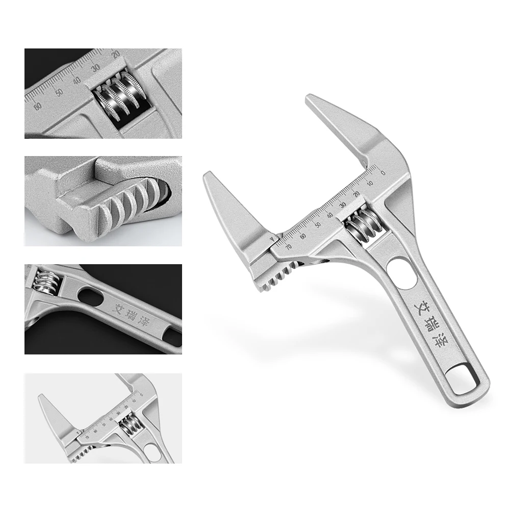Chave universal multifuncional airj, chave grande de abertura, chave de banheiro, ajustável, liga de alumínio, ferramentas manuais de reparo