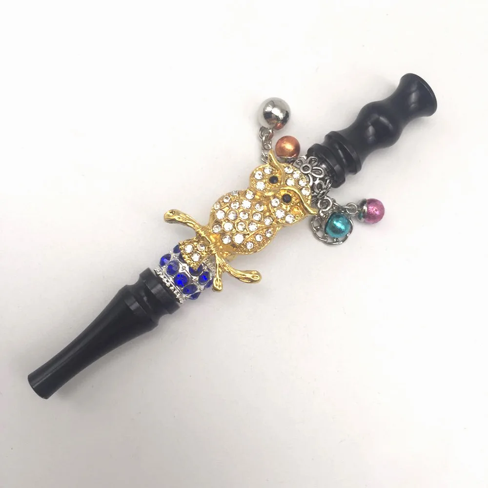 Women Bling animal Handmade Inlaid Jewelry ball blunt holder Shisha Hookah Mouthpiece Tips With Laser Gift Bag Drop Shipping