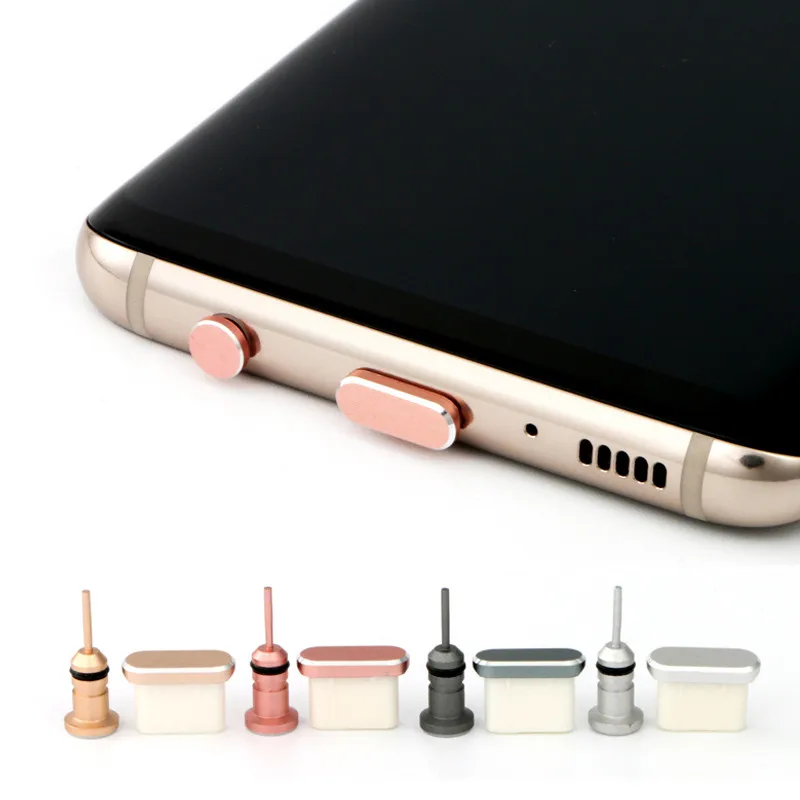 Metal USB C Dust Plug Set Type C Port Jack 3.5 Aux Headset Plug For Huawei P30 P40Lite Redmi Note 9S 8 7 accesorios para celular