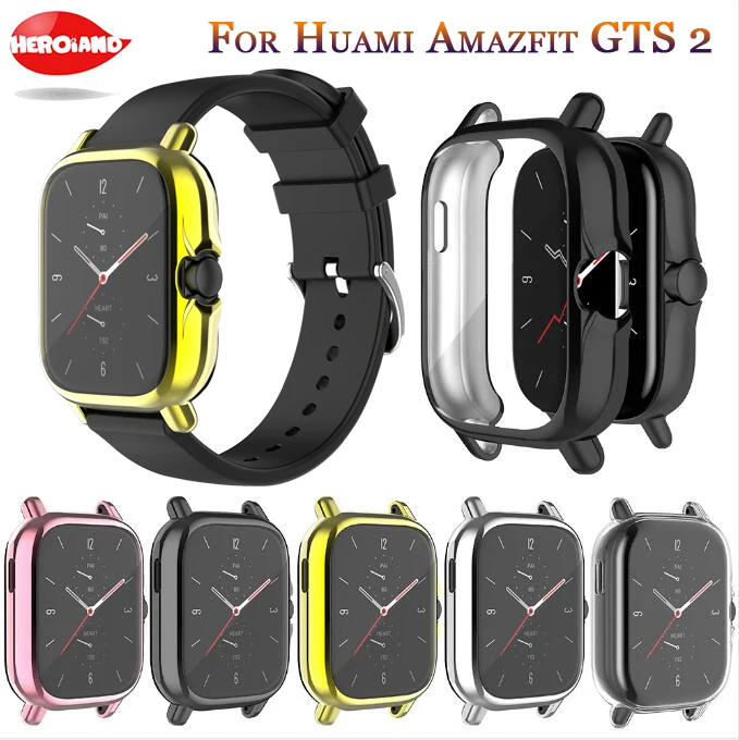 Full Screen Protective Case Cover For Huami Amazfit GTS 2 Watch Protective Shell Plating Soft TPU Bumper For Amazfit GTS2 Case