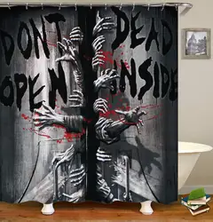 Waterproof and Mildew Proof Shower Curtain Polyester Antibacterial Zombies Terrible Hands The Walking Dead