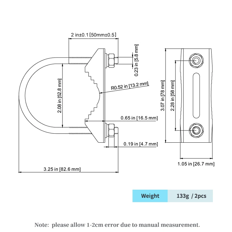 10 sztuk uchwyt mocujący maszt antenowy zacisk ze stali nierdzewnej u-bolt uchwyt na zewnątrz LoRa antena Helium Miner antena