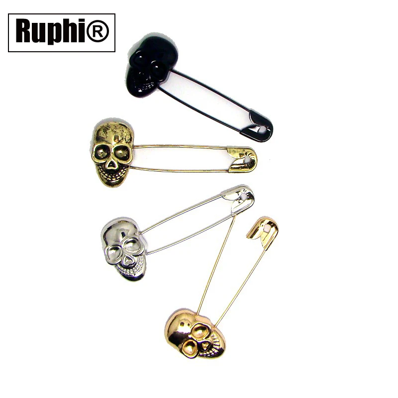 

Fashion luxury vintage punk skull pin brooch cape buckle decoration ornament jewelry accessory 6pcs lot 60x25mm