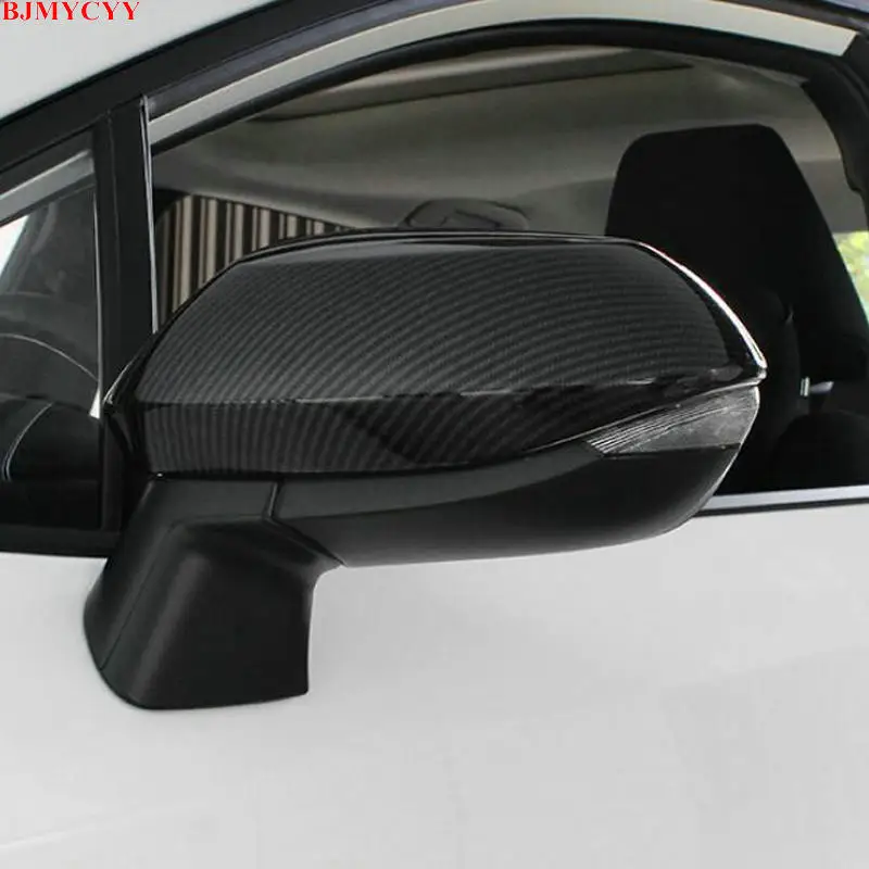 BJMYCYY 2PCS/SET Automobile rearview mirror carbon fiber decorative cover for toyota Corolla E210 2019 2020 accessories