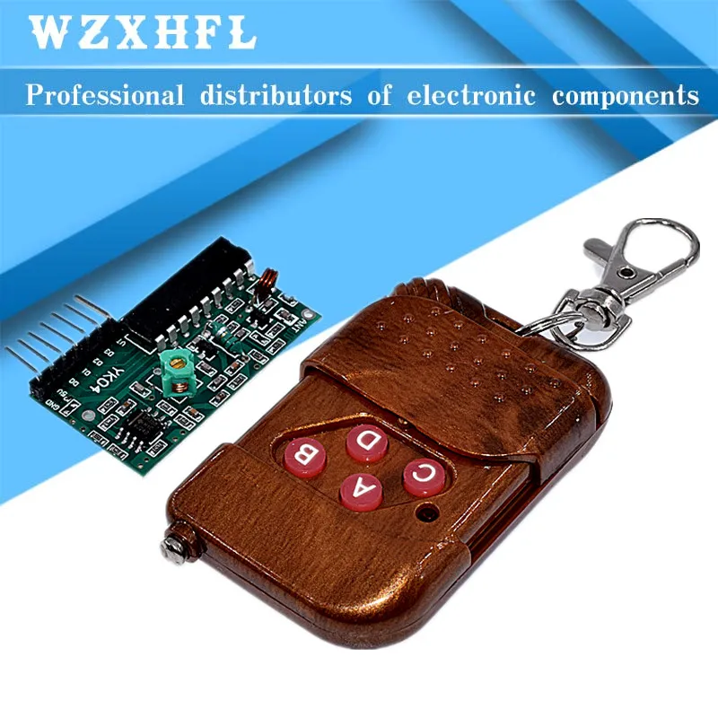 IC 2262 2272 433MHZ Four Ways 4 CH Key Wireless Remote Control Module Kit ASK Decoding Receiver Board For Arduino