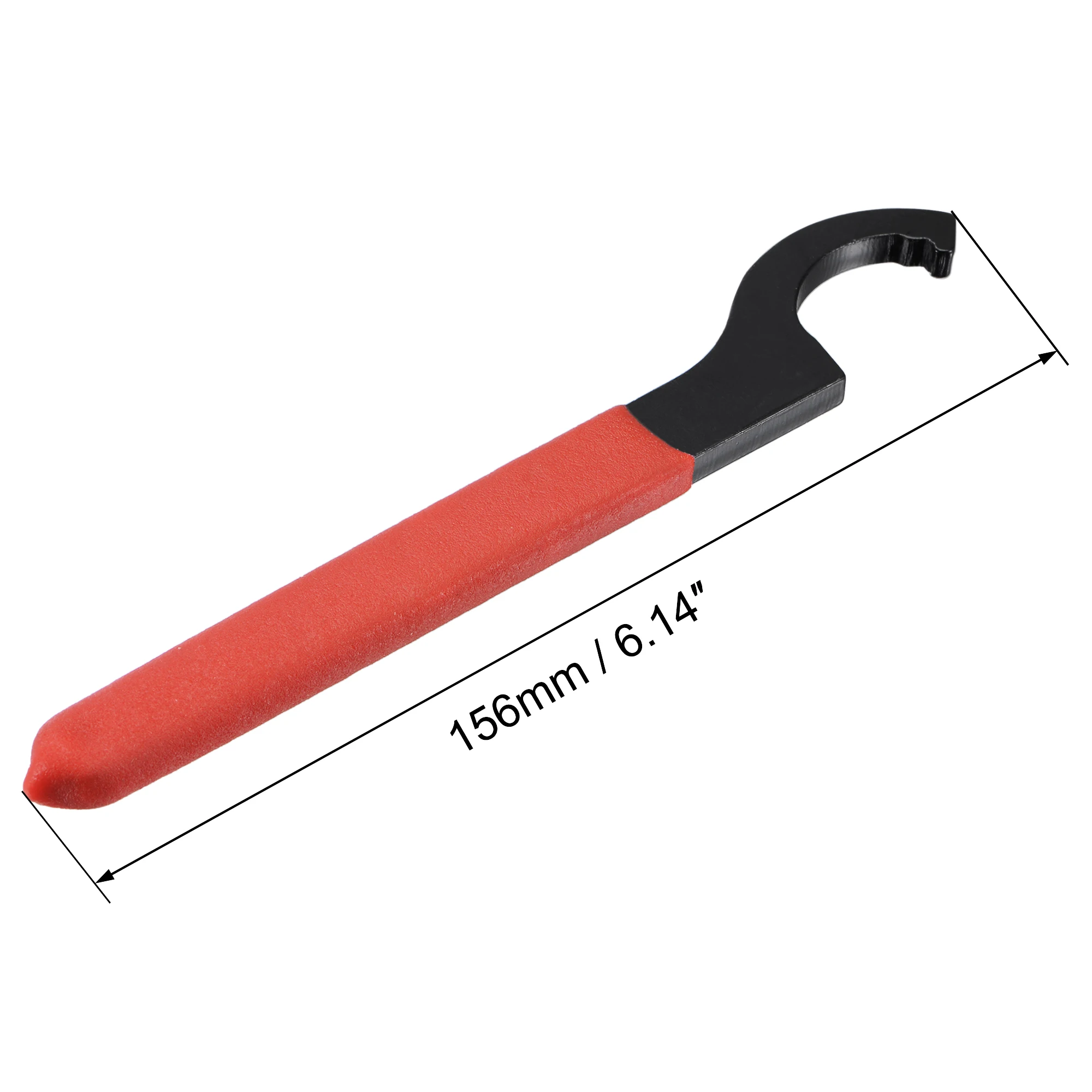 Uxcell C Haken Schraubenschlüssel Spannzange für 34-36mm Runde Mutter, mit Red Non-slip Griff 2 stücke