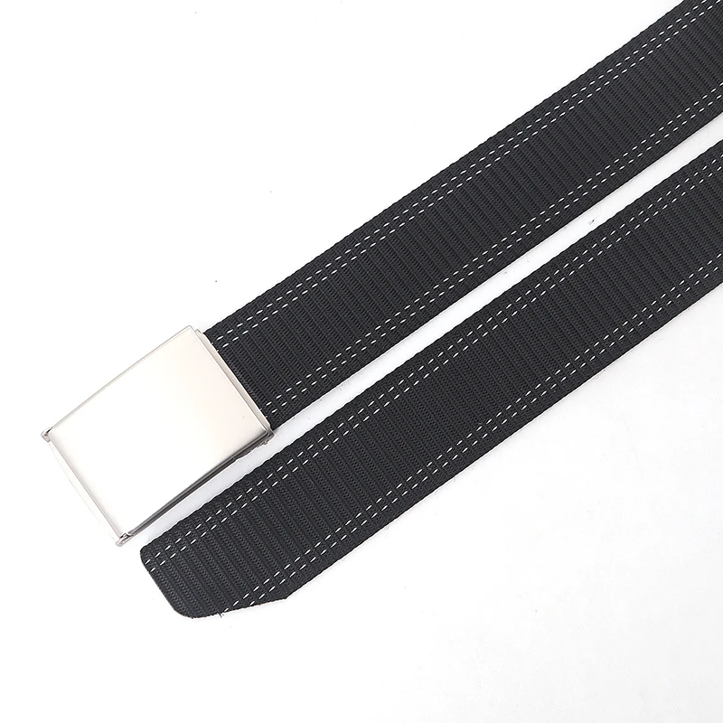 New Men Nylon Tactical Belt Luxury Metal Buckle Work Jeans Sutures Waist Belts Fashion Casual Stripes Waistband 110-160cm Long