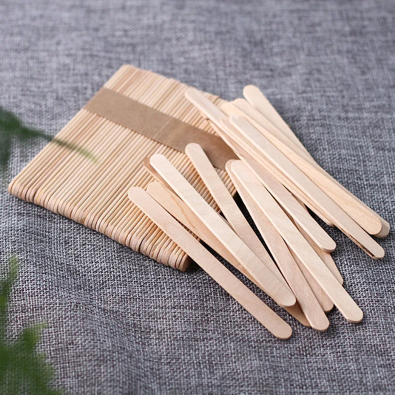 50/100pcs Ice Cream Popsicle Sticks Natural Wooden Sticks Ice Cream Spoon Hand Crafts Art Ice Cream Lolly Cake Tools