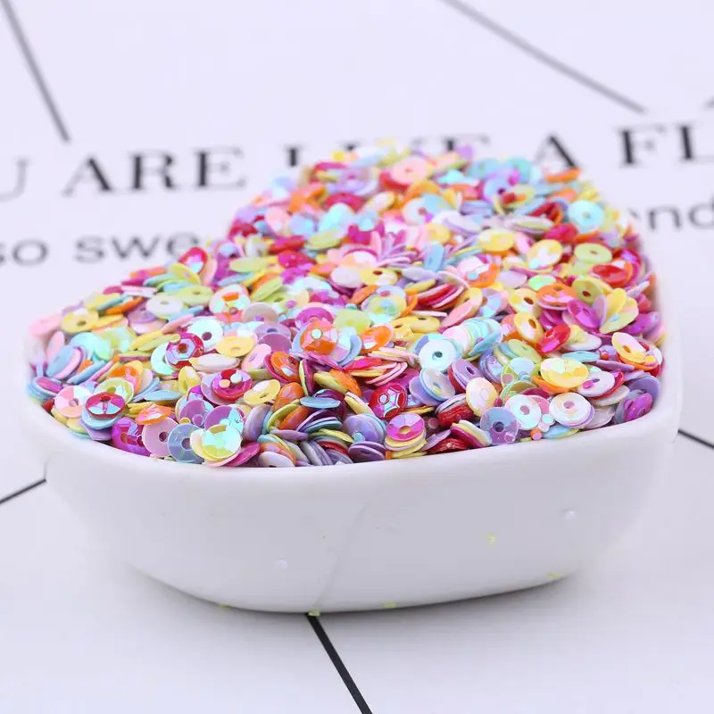 Multi Size Mix Color 4mm 5mm 6mm Sequin PVC Round Cup Sequins Paillettes Sewing Wedding Crafts Women Garments Accessories 10g