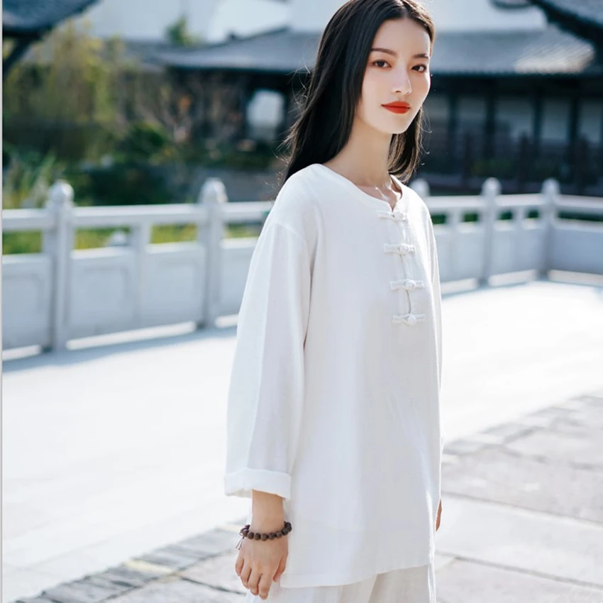 Traditional Chinese Wing Chun Clothing Suit Style Women Linen TaI Chi Uniform Morning Exercise Judo Kung Fu Uniform Martial Arts