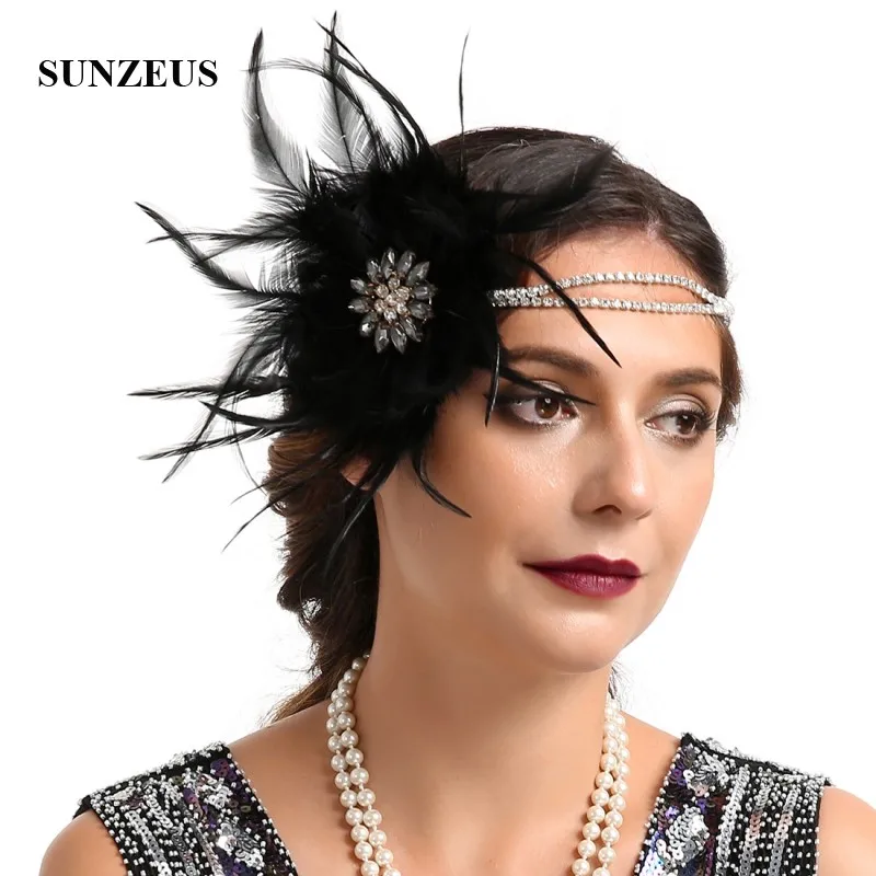 Diadema de plumas con cuentas para mujer, accesorios para el cabello blanco para novia, tocados de boda, akcesoria, slubne, BQ025