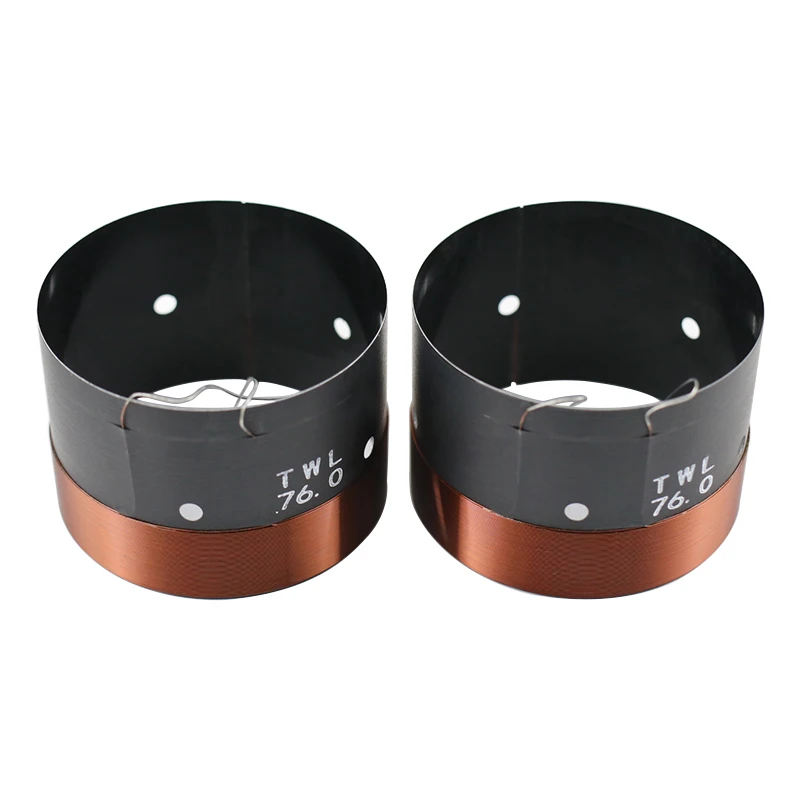 76 millimetri Contrabbasso Bobina 6Ohm Due Strati di Alluminio Nero di Scheletro Fili di Rame 500W-680W Ad alta potenza Bobina Per Woofer Altoparlante 2pcs