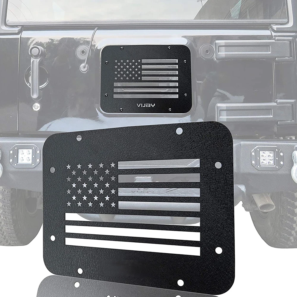 

1 Pcs US Flag Shape Vent Cover Spare Tire Delete Plate Compatible with Jeep Wrangler JK & JKU Wranger Unlimited 2007-2018