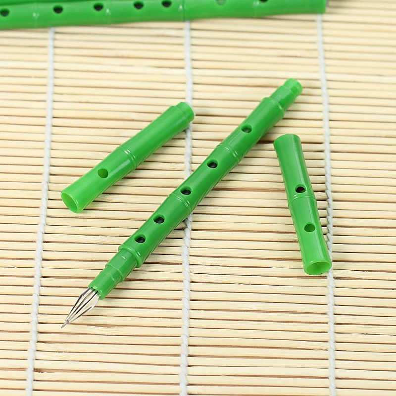 

10pcs Flute Bamboo Pen Gel Pen Gel Ink Pen creative personality student gifts small gift stationery 0.38mm 19.65*1cm