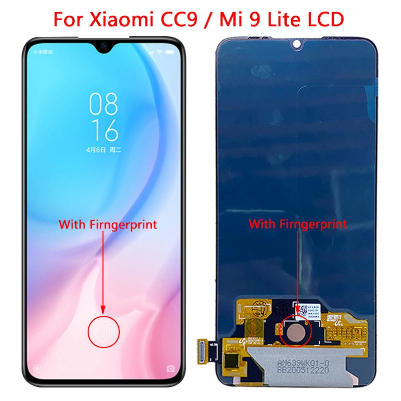 

ЖК-дисплей 6,39 дюйма OLED CC9 для Xiaomi Mi 9 lite, ЖК-дисплей с рамкой, дигитайзер в сборе для xiaomi CC9, M1940FBG, Ремонт ЖК-дисплея