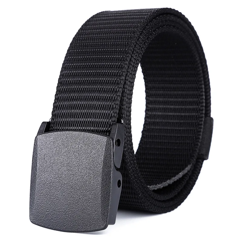 Cinturón militar ajustable de nailon para hombre y mujer, cinturón táctico de viaje al aire libre con hebilla de plástico, 150cm