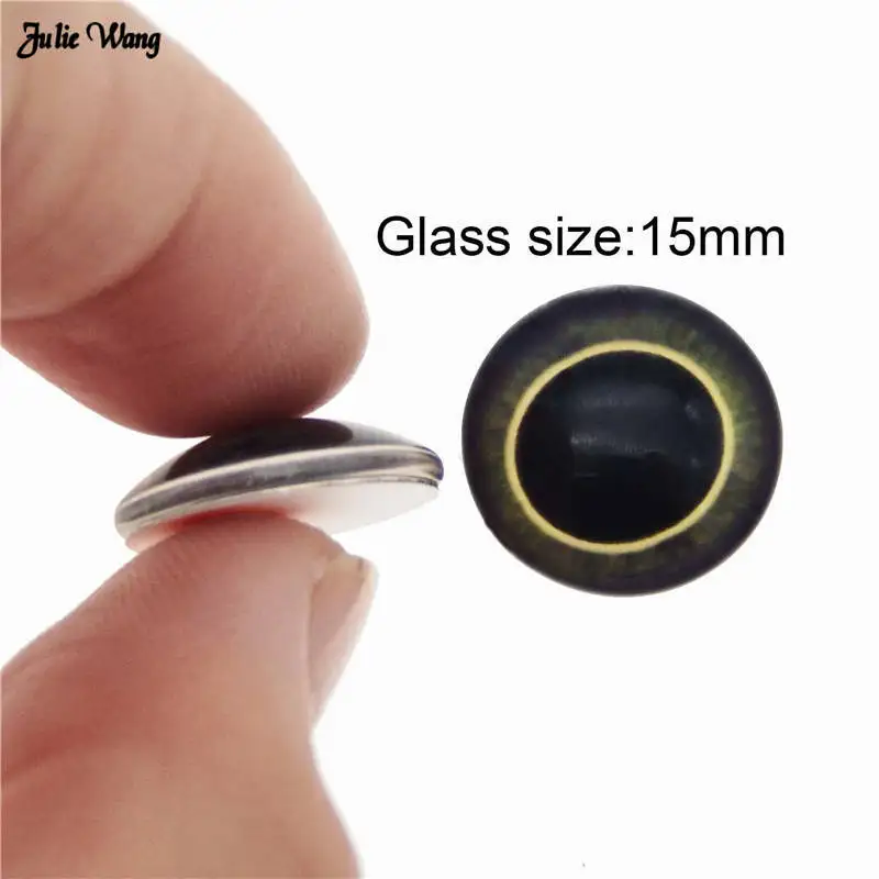 Julie Wang 6-30MM Tier Menschliches Augen Glas Cabochon Flatback Scrapbooking Dome Drachen Bösen Augen Muster Spielzeug Handwerk DIY Zubehör