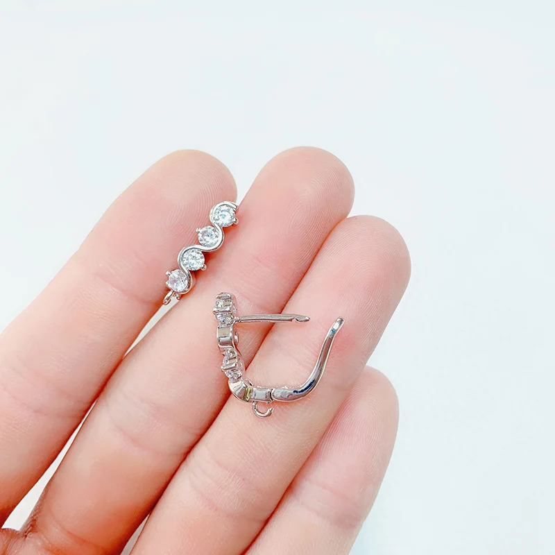 OCESRIO DIY Handmade  Earring Hooks Big Zircon Cutout Earrings Making  Pendants Luxury Jewelry Making Accessories erha018