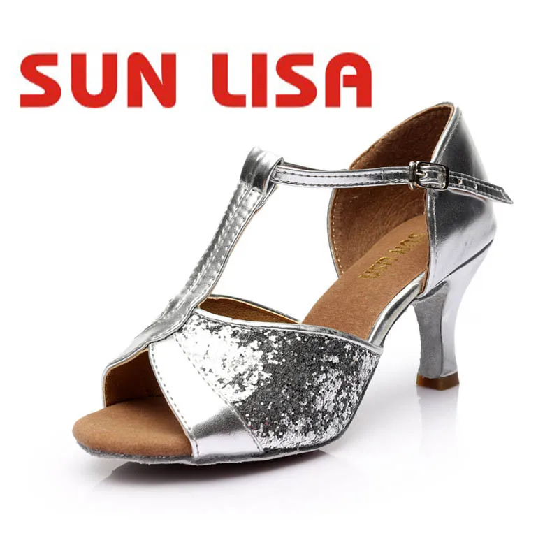 

SUN LISA Women's Latin Dance Shoes for Ladies Girls Salsa Tango Ballroom Dance Shoes High Heels Dancing Shoes 5/7cm