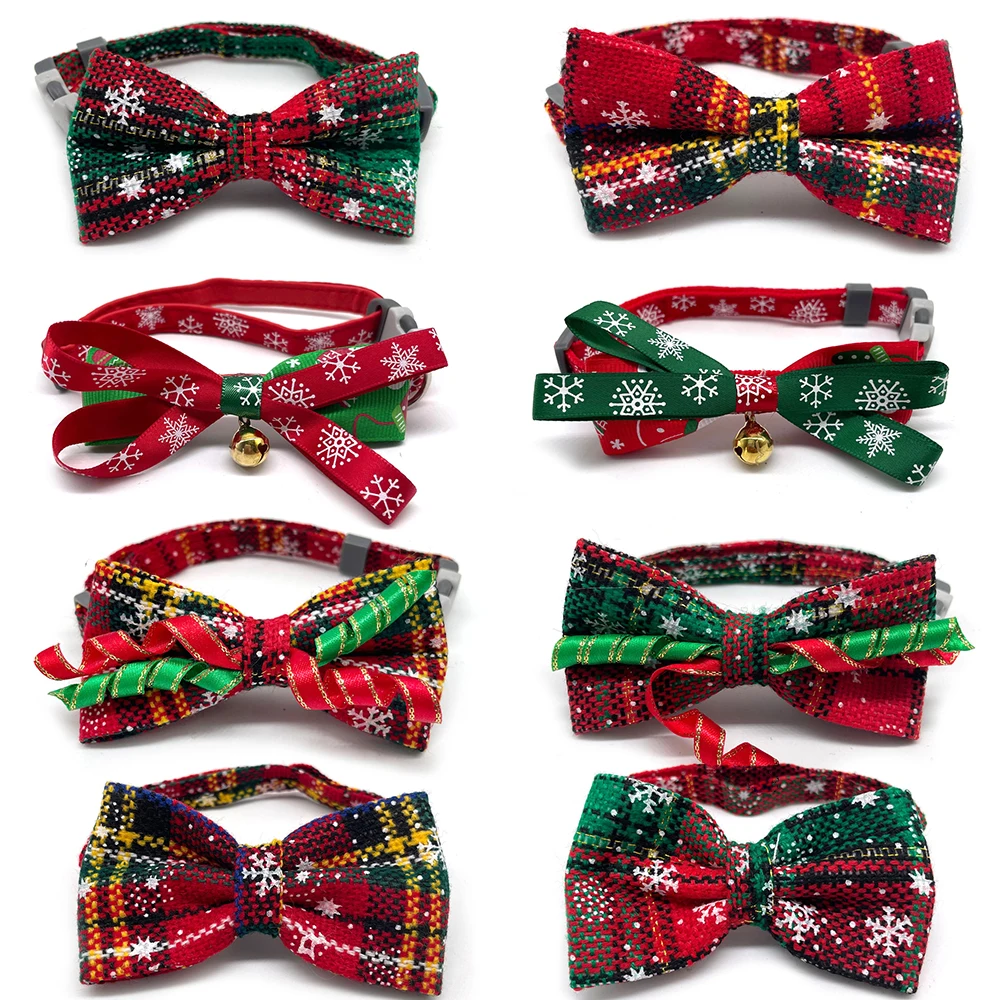 

50PCS Christmas Pet Supplies Dog Bow Tie Pet Dog Cat Bowties Collar Small Dogs Bowtie Neckties Pet Grooming Festives Accessories