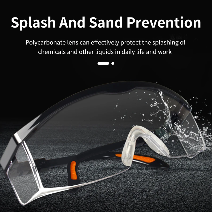 

Safety Goggles Glasses Anti Chemical Splash Goggle Economy Clear Anti-Fog Lens Eye Protection Sand-Proof Labor Striking Glasses