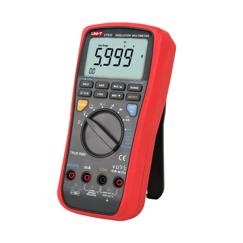 UNI-T UT533 True RMS Insulation Resistance Tester Digital Multimeter 2in1 AC DC Auto Range 50V~1000V 1Gohm Megohmmeter Voltmeter