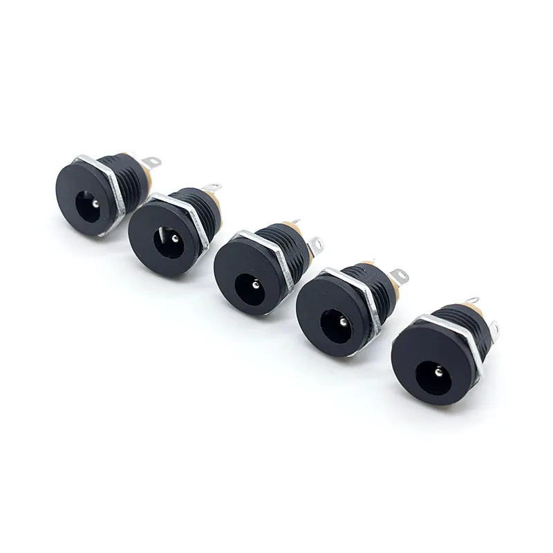 5pairs DC-022 5.5x2.1mm 12V 3A Plastic Male Plugs + Female Socket Panel Mount Jack DC Power Connector Electrical Supplies