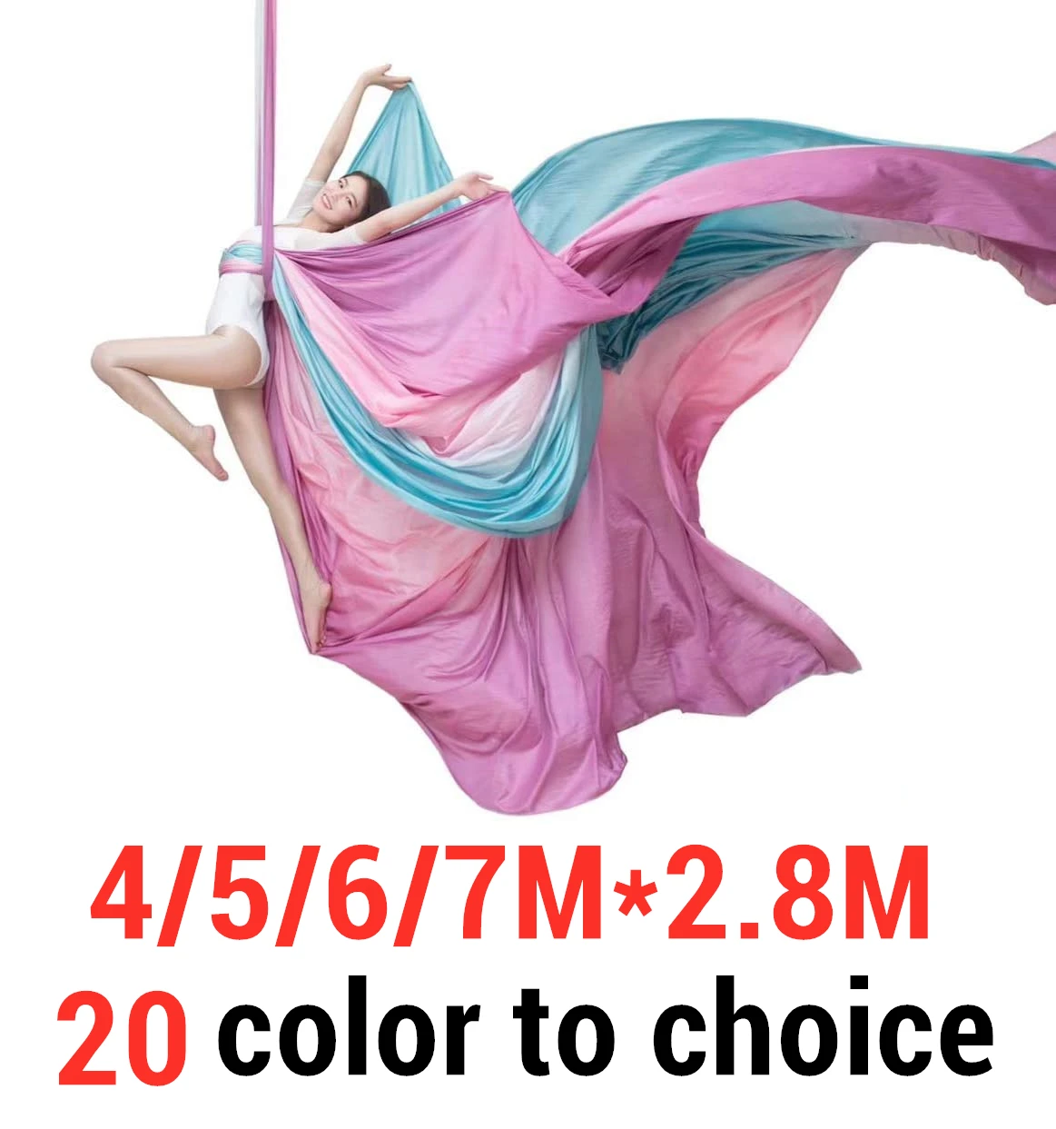 

Gradient Yoga Hammock Anti-Gravity Yoga Swing Aerial Silk 4/5/6/7M Yoga Belt Stretch Pilates