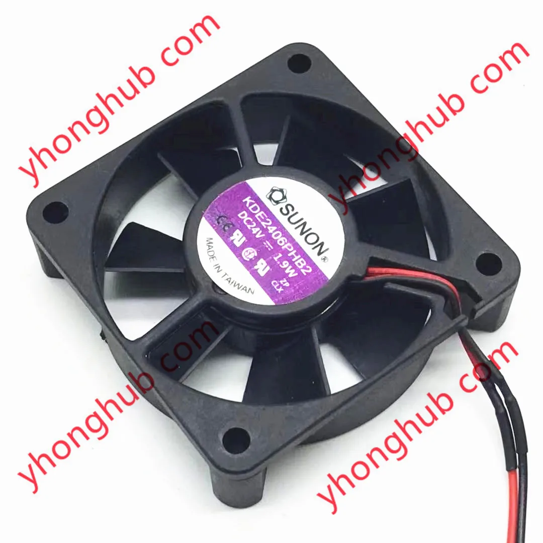 

SUNON KDE2406PHB2 DC 24V 1.9W 60x60x15mm 2-Wire Server Cooling Fan