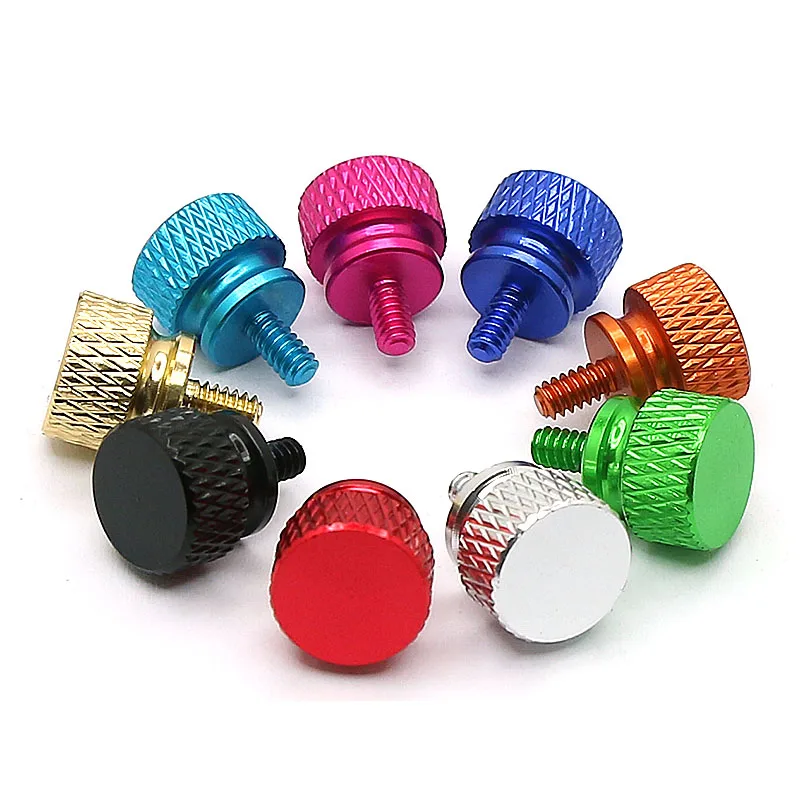 10Pcs 6 #-32 * * * * * * * 6อลูมิเนียมKnurled ThumbสกรูM3.5คอมพิวเตอร์แผงด้านข้างHard Diskสกรูมือ