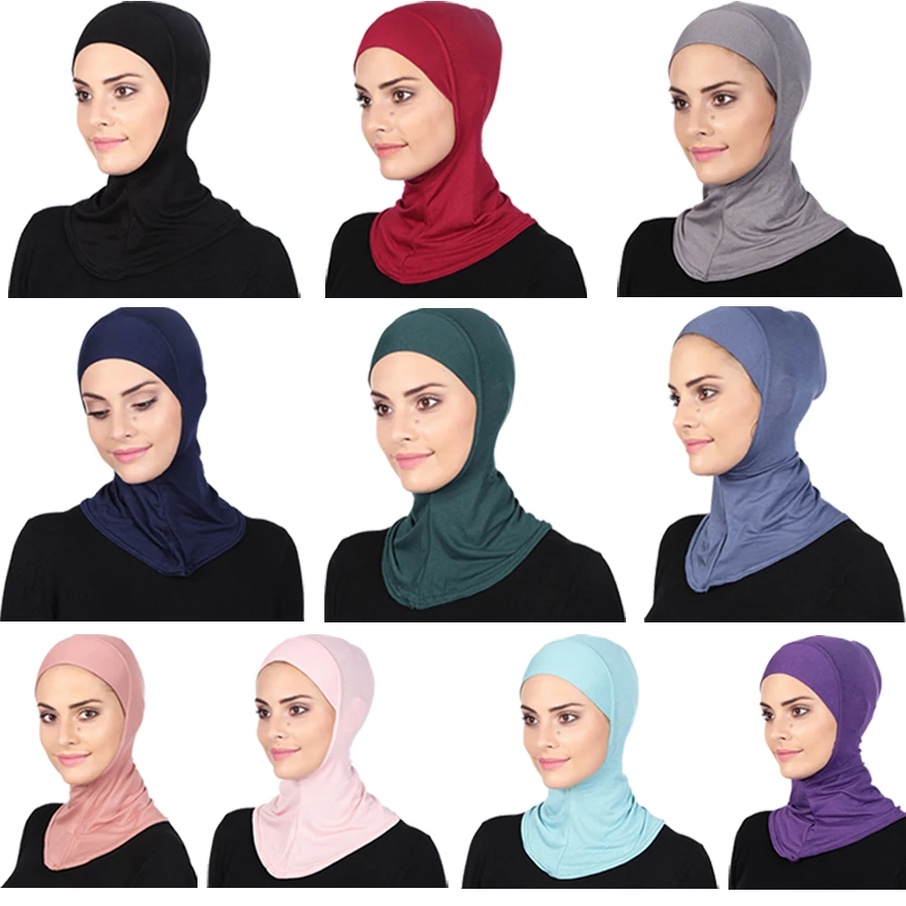 

Soft Muslim Full Cover Inner Women Hijab Bone Bonnet Cap Islamic Underscarf Neck Head Bonnet Hat Islamic Head Wear Neck Cover