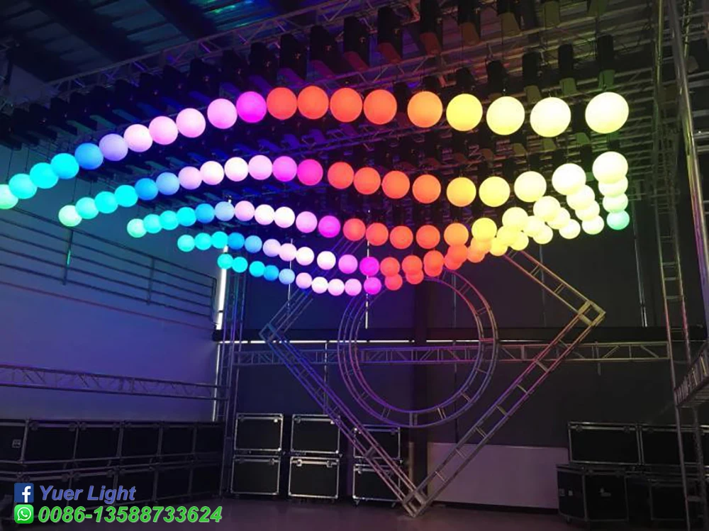 Boule de levage 3D à LED DMX512 RGB, 6-10M, en option, lumière d'effet DJ Disco, lumières de barre de Club