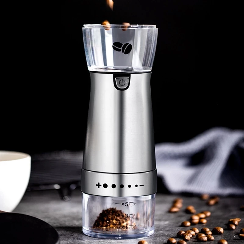 

Stainless Steel Electric Grinder Black Pepper Grinder Bottle Coffee Bean Burr Grinders Mill Kitchen Tool Grinders Accessories