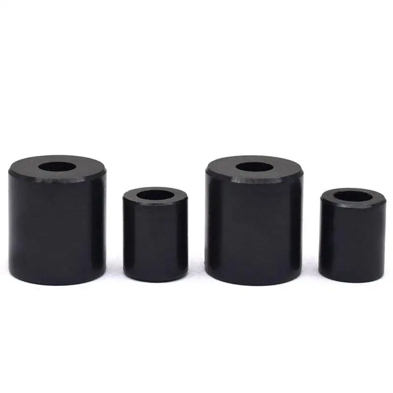 25pcs M3 M4 distanziale tondo in ABS nero distanziale distanziatore Non filettato in Nylon rondella tonda vuota