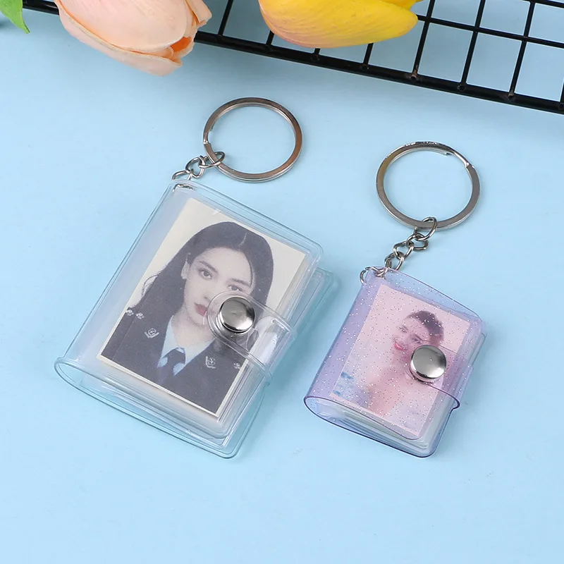 Clear PVC Small Picture Book Mini Photo Album Keychain Photos Key Chain