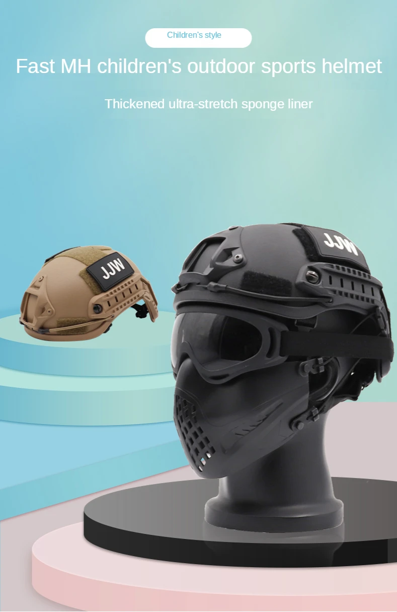 Abs Kinder taktischer leichter Helm Airsoft cs Outdoor-Sport training 53-55cm weiß rot Kopf bedeckung shelm – Detail 3