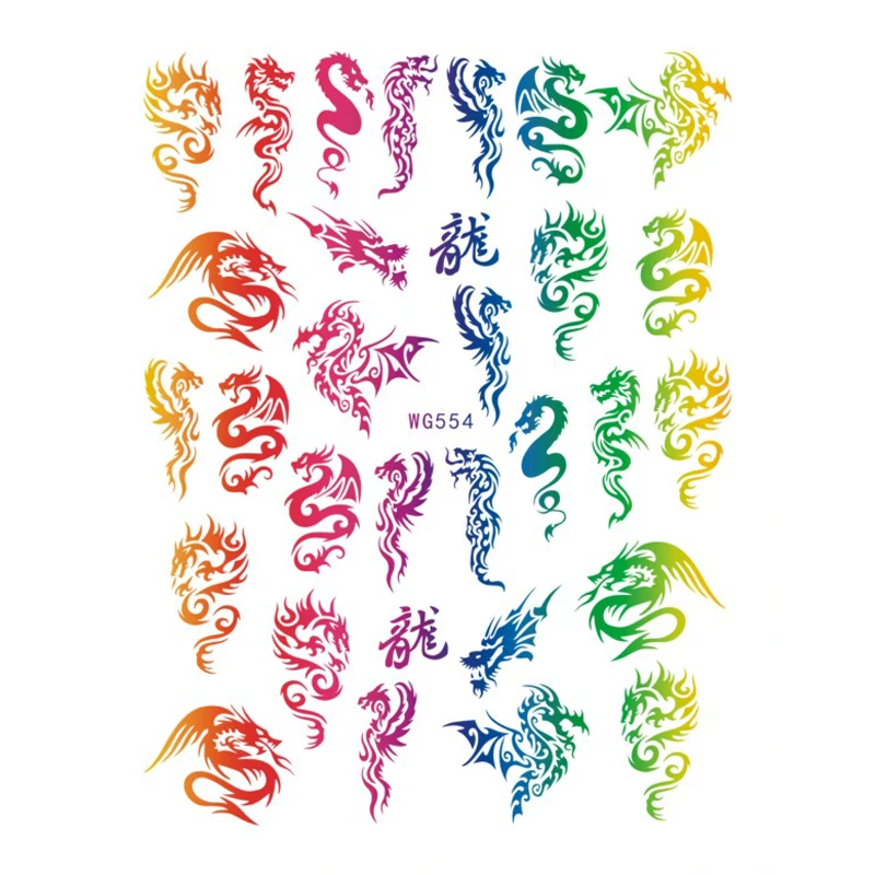 10PCS/Package Snake Dragon Nail Art Sticker DIY Band Face Adhesive Rainbow Gold Love Nail Art Applique Nail Supplies