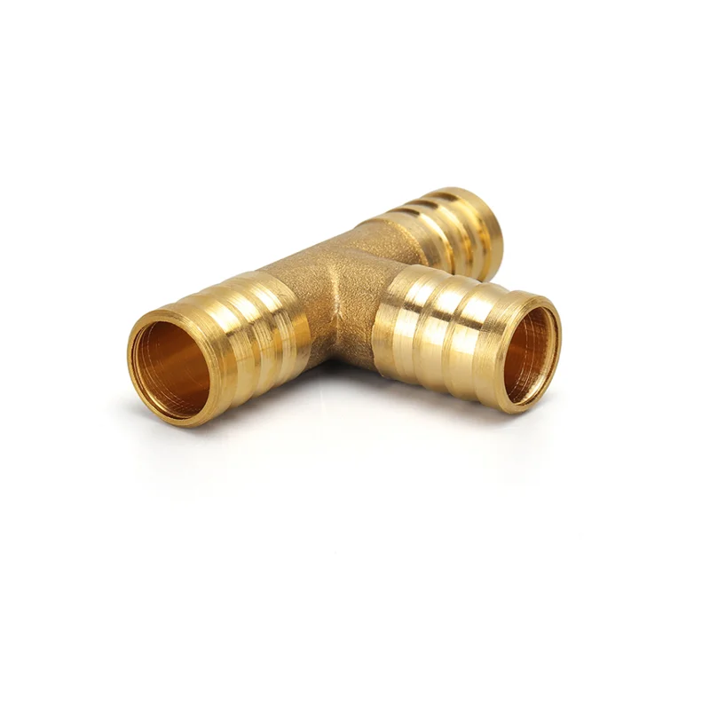 4mm 5mm 6mm 8mm 10mm 19mm T way T-Shape Brass Barb Pipe  Hose Fitting 3 way connector For hose copper Pagoda Water Tube Fittings