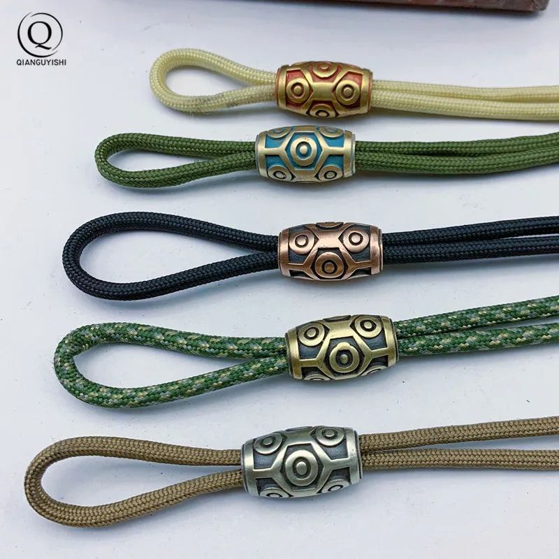 9 EYES Tibet Amulet DZI,Beads Bracelet Necklace DIY Accessory Pure BRASS Fashion Knife Pendant Brass EDC Tool Keychain Jewelry