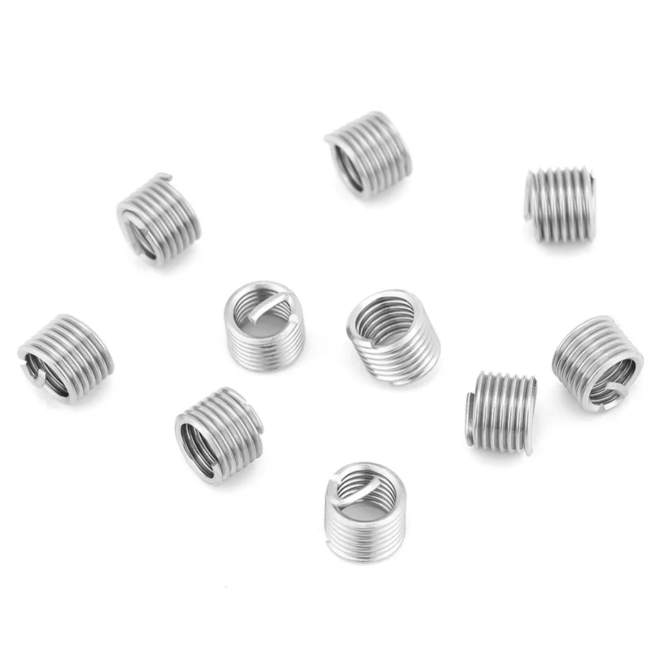 100-Pack M8 X 1.25 Stainless Steel SS304 Thread Inserts – 2D Length Coiled Wire Helical Screw Inserts