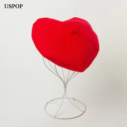 USPOP  New fashion women berets female winter wool beret heart shape beret solid color warm wool hats