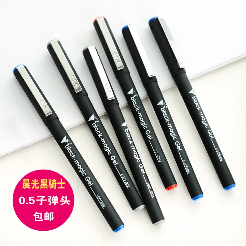 6/12PCS M&G Black Knight Series Gel Pen AGP13902 0.5mm Business Office Signing Pen