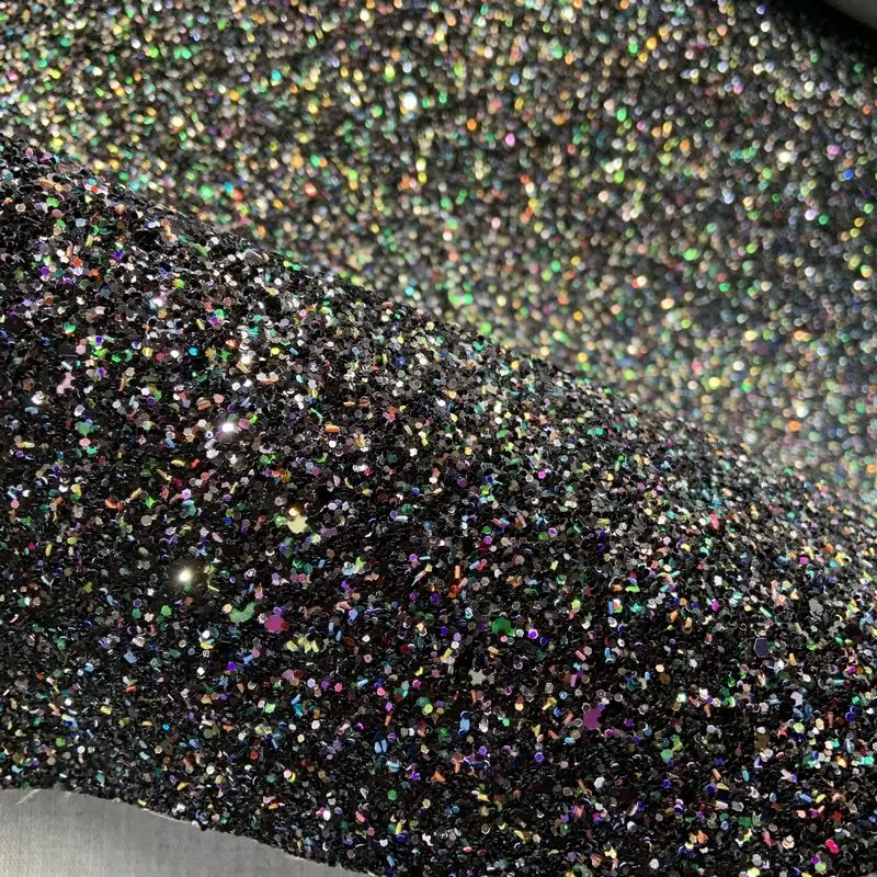 1.0MM Thickness Chunky Shoes Colorful Synthetic Glitter Pu Leather Materials