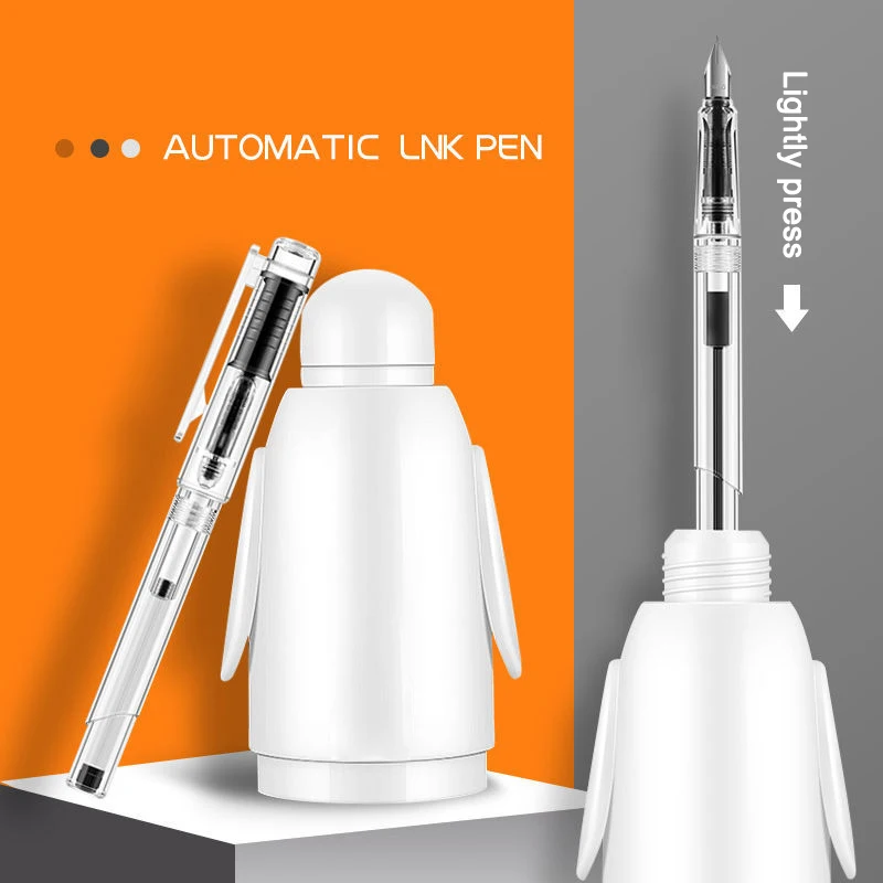 Automatic Ink Fountain Pen Fountain Pens For Writing Ink Pen Transparent Pen School Stationery Student Pen Beginners Available