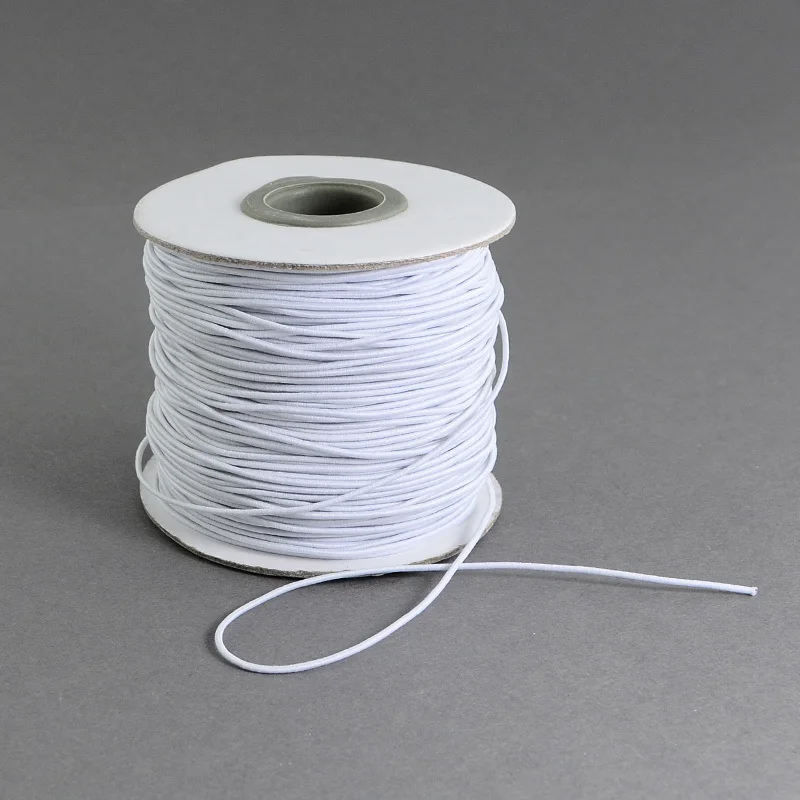 

1Roll 1mm 2mm Round Elastic Fibre Thread Cord Earloop Rope for Clothing Sewing Craft DIY Handmade Mask