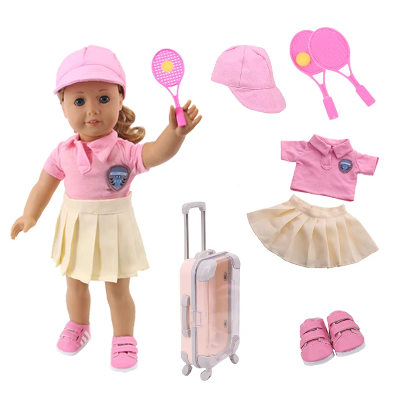 Doll Clothes Pink Tennis Suit For 18 Inch American&43Cm Baby New Born Doll Our Generation , For Baby Birthday Festival Gift