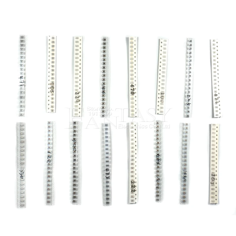 16values*20pcs=320pcs 1206 SMD Capacitor assorted kit 10pF~22uF component diy samples kit new and original
